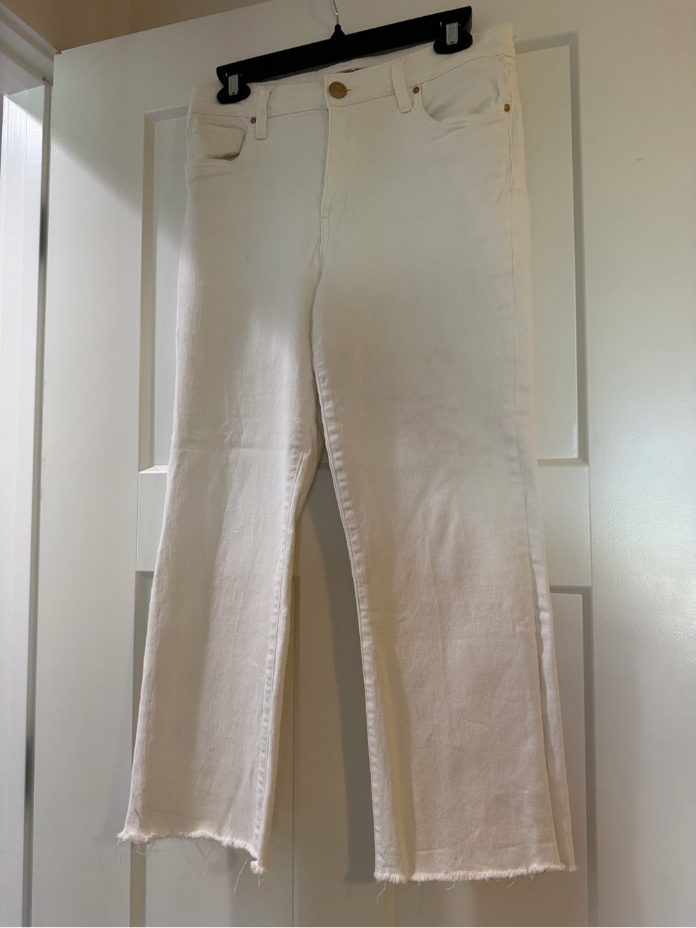 Kut from the Kloth Cream Wide-Leg High-Rise Jeans
